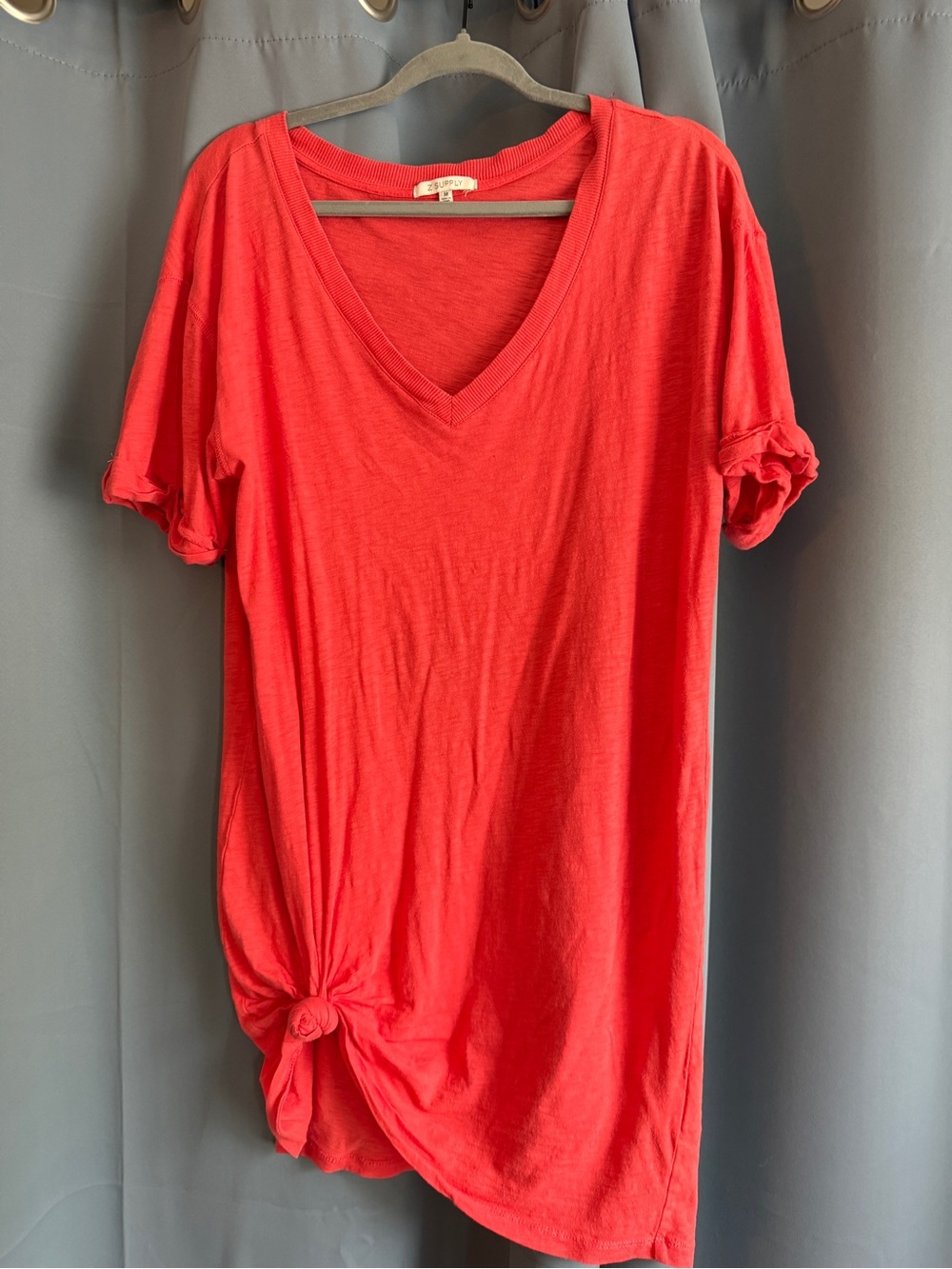 Z Supply coral V-Neck Side Knot Tunic